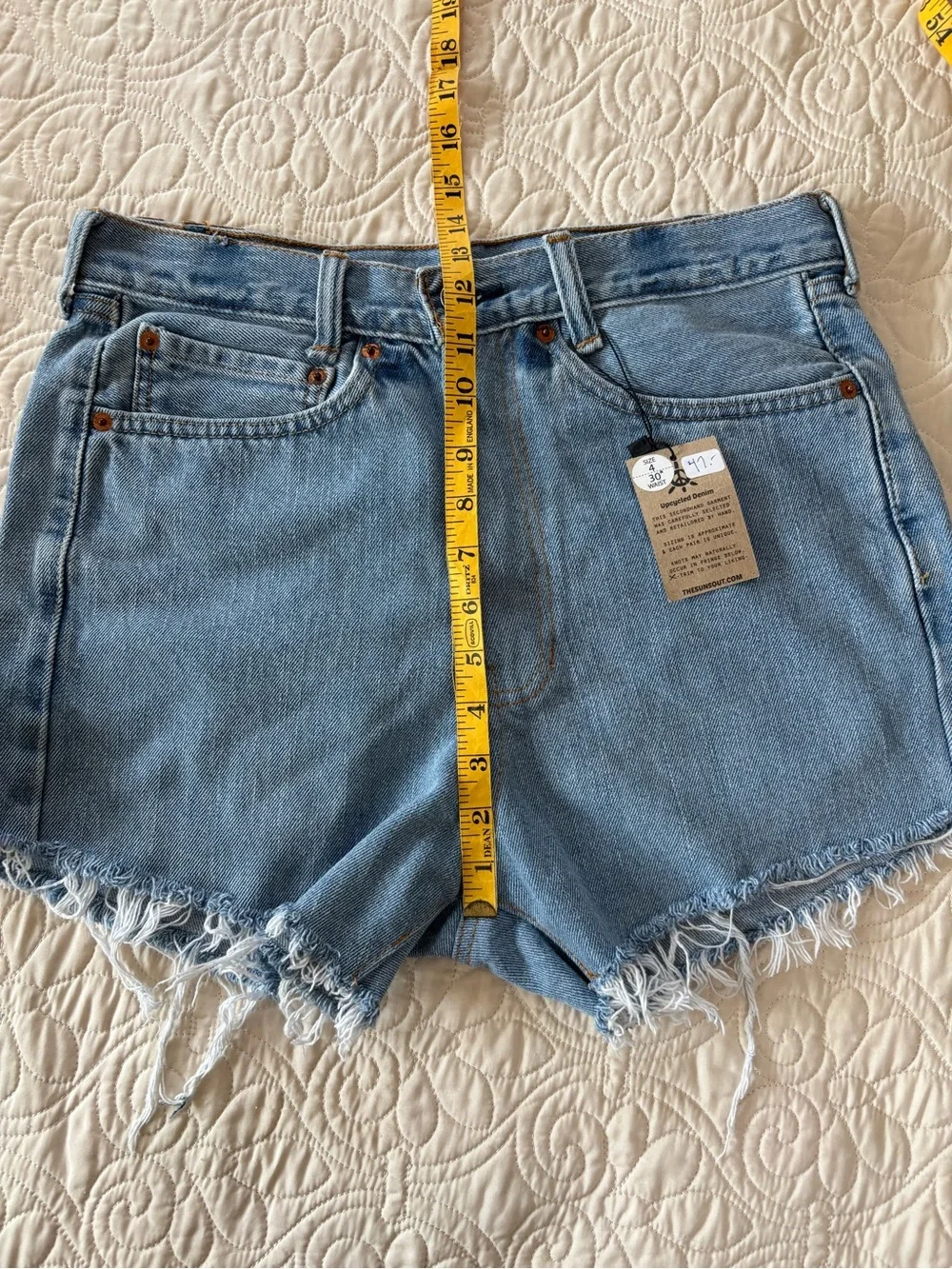 Levis Upcycled Frayed Hem Jean Shorts